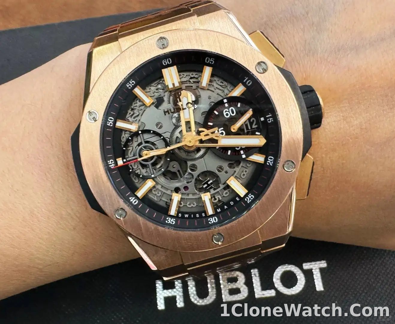 Hublot Big Bang Men Automatic Black 18ct Rose Gold Watch 451.OX.1180.OX