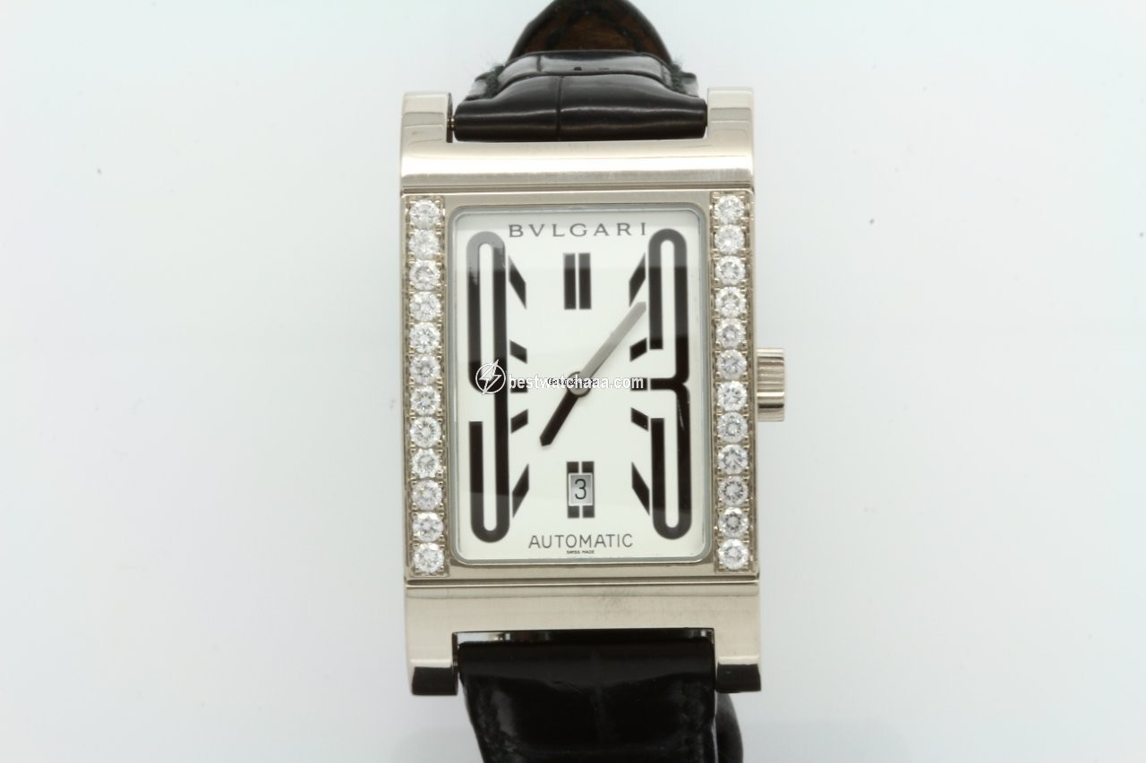 Bulgari Rettangolo Mens watch Unisex Automatic White gold RT45S