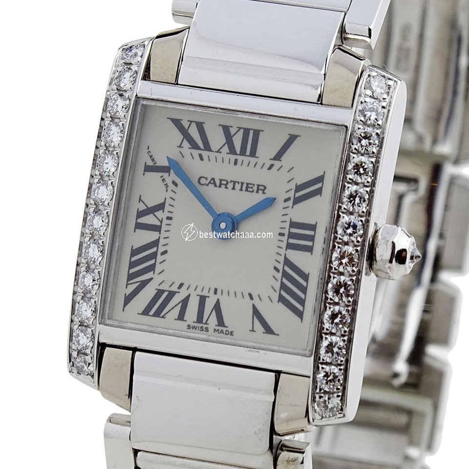 Cartier Tank Francaise Mens watch Unisex Quartz White gold WE1002SE - gallery