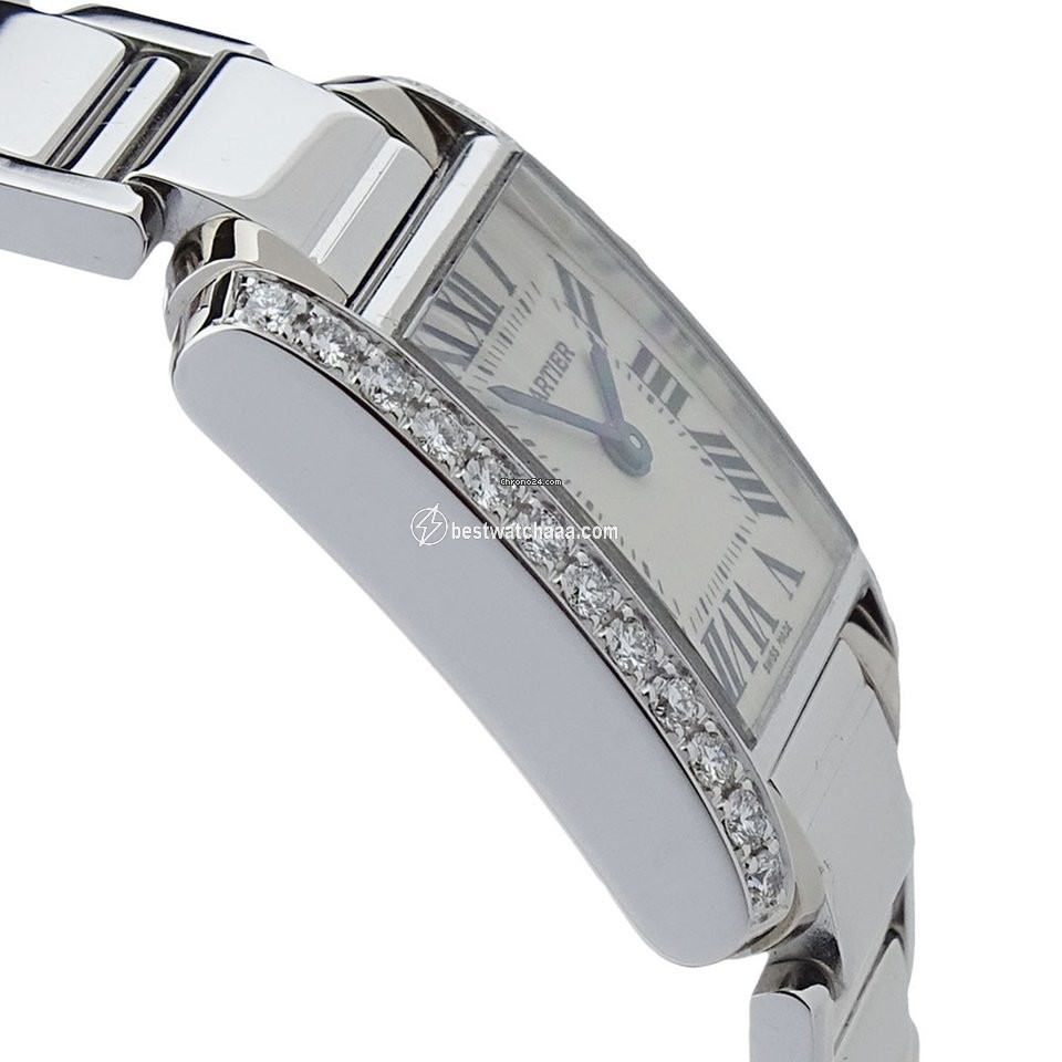 Cartier Tank Francaise Mens watch Unisex Quartz White gold WE1002SE - gallery