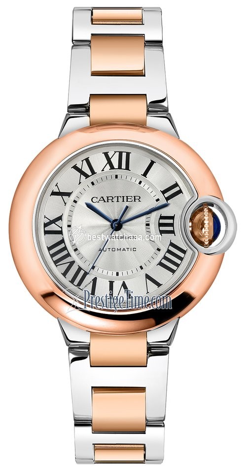 Cartier Ballon Bleu 33mm Womens watch Automatic Gold Steel w2bb0032