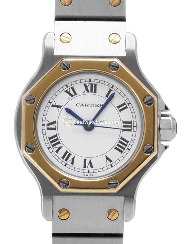 Cartier Santos Mens watch Unisex Automatic Gold Steel 0907