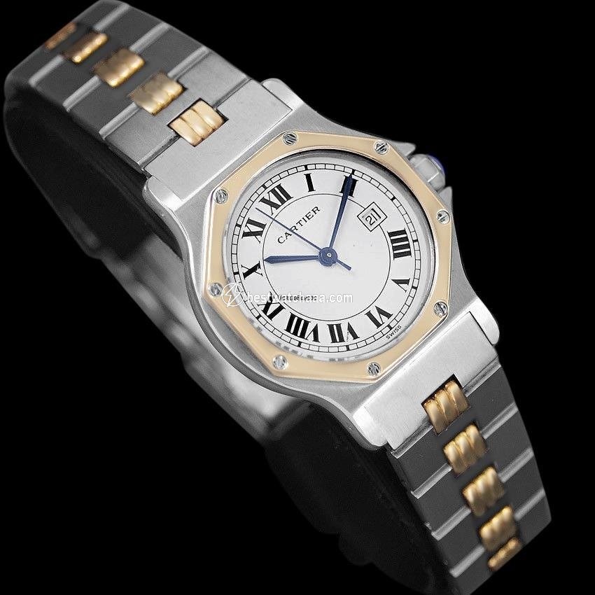 Cartier Santos Mens watch Unisex Automatic Gold Steel 8306ST