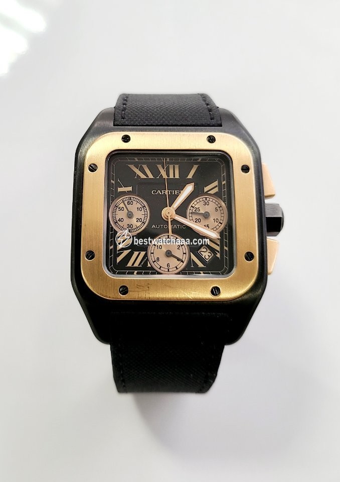 Cartier Santos 100 Mens watch Unisex Automatic Rose gold W2020004