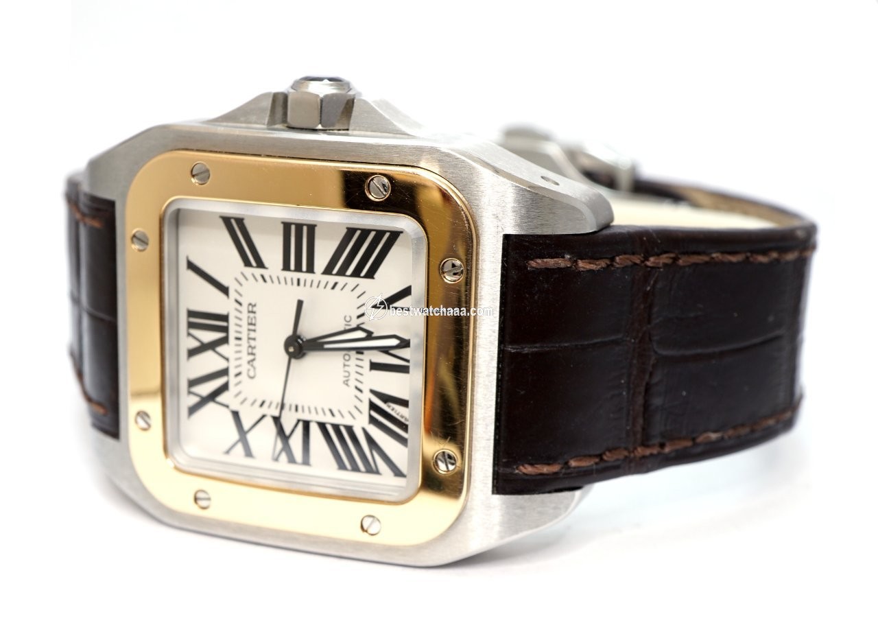 Cartier Santos 100 Mens watch Unisex Automatic Gold Steel W20107X7 - gallery