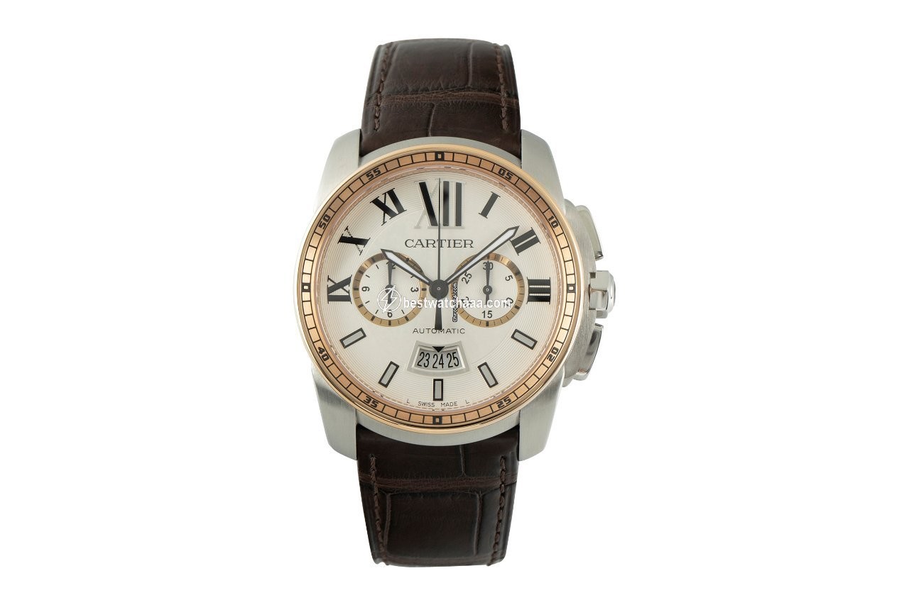 Cartier Calibre de Cartier Chronograph Mens watch Unisex Automatic Gold Steel W7100043 - gallery