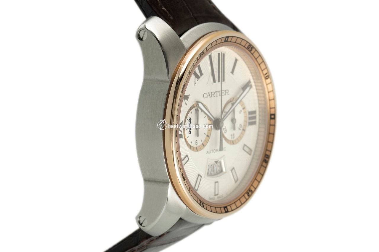 Cartier Calibre de Cartier Chronograph Mens watch Unisex Automatic Gold Steel W7100043 - gallery