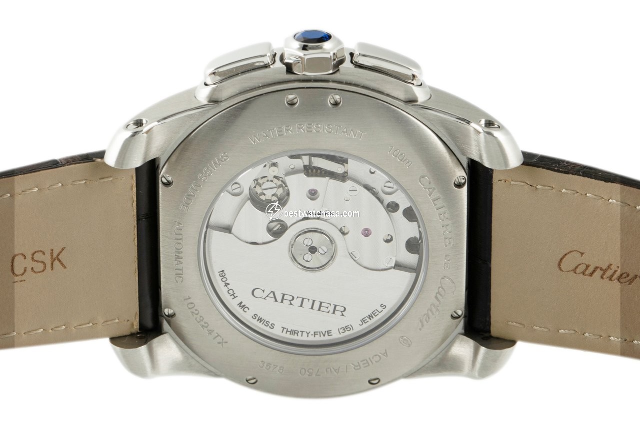 Cartier Calibre de Cartier Chronograph Mens watch Unisex Automatic Gold Steel W7100043 - gallery