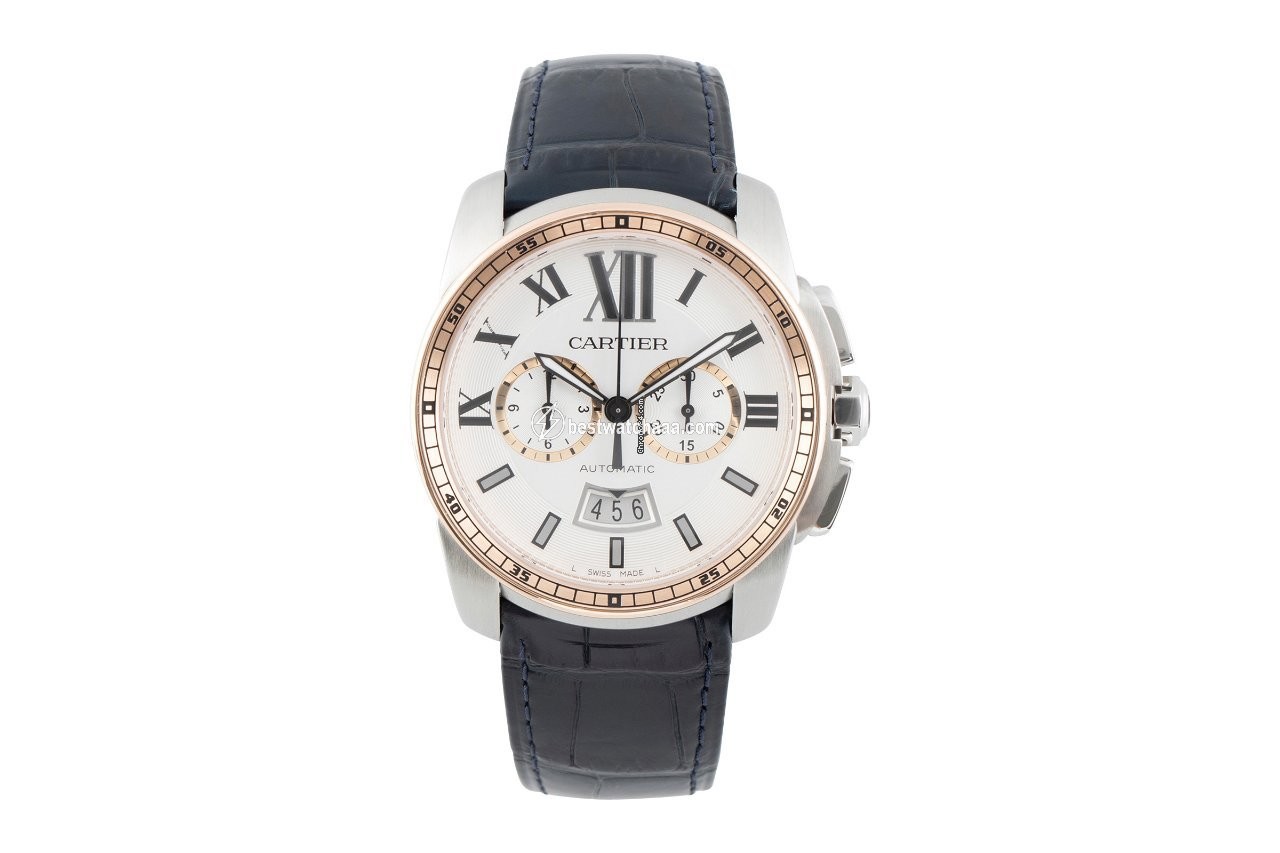 Cartier Calibre de Cartier Chronograph Mens watch Unisex Automatic Gold Steel W7100042 - gallery