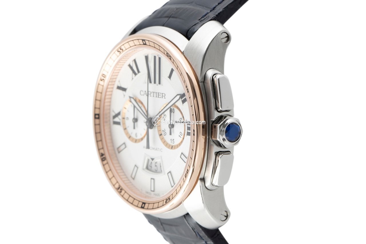 Cartier Calibre de Cartier Chronograph Mens watch Unisex Automatic Gold Steel W7100042 - gallery
