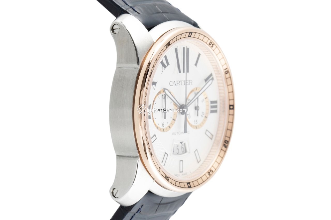 Cartier Calibre de Cartier Chronograph Mens watch Unisex Automatic Gold Steel W7100042 - gallery