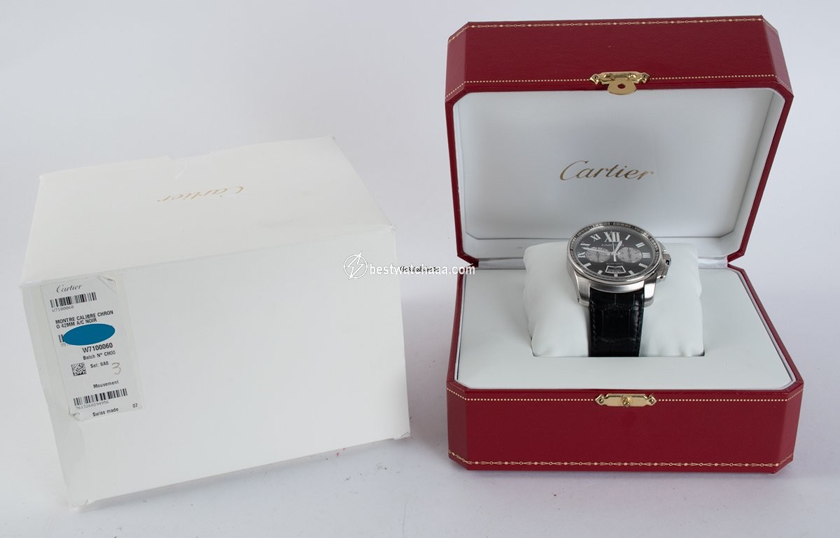 Cartier Calibre de Cartier Chronograph Mens watch Unisex Automatic Steel W7100060 - gallery