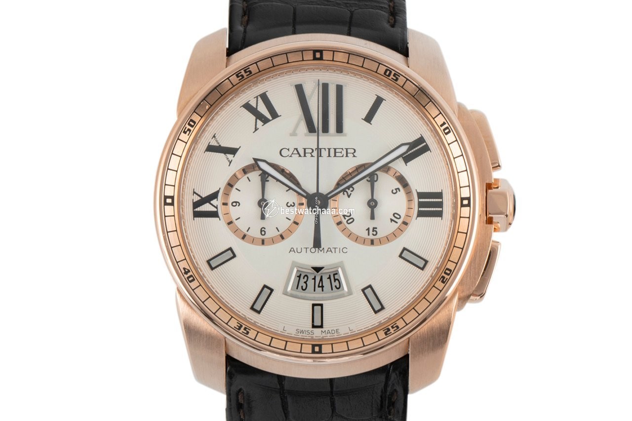 Cartier Calibre de Cartier Chronograph Mens watch Unisex Automatic Red gold W7100044