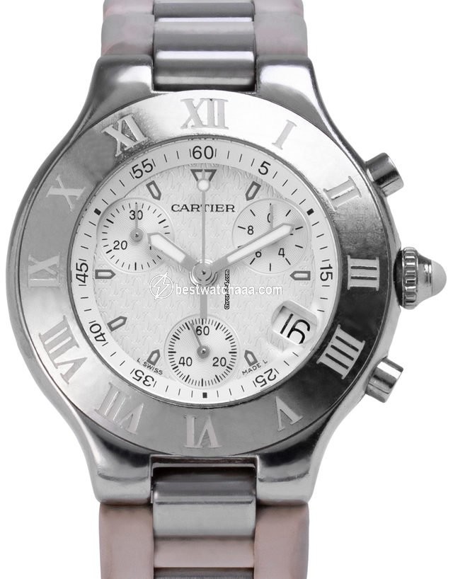 Cartier 21 Chronoscaph Mens watch Unisex Quartz Steel W10184U2 2424