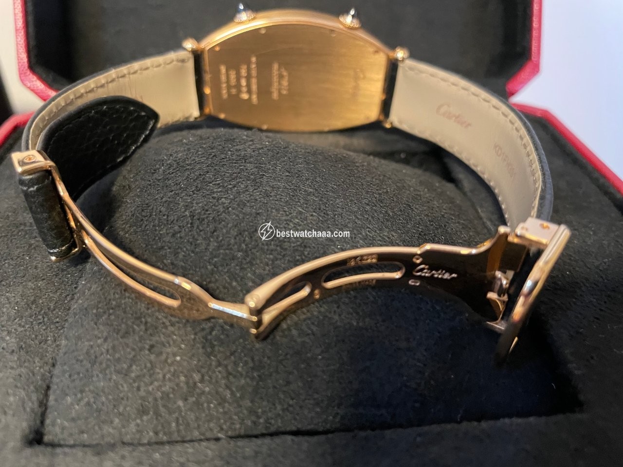 Cartier Tonneau Mens watch Unisex Manual winding Rose gold Cartier 2805 CPCP - gallery