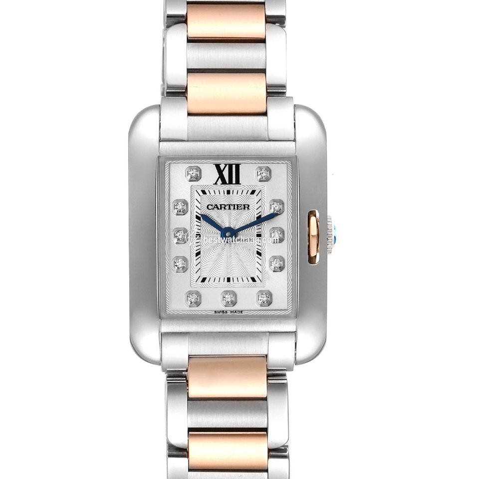 Cartier Tank Anglaise Womens watch Quartz Gold Steel WT100024