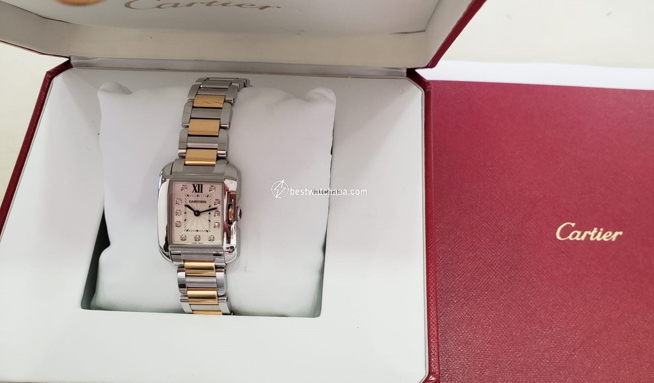 Cartier Tank Anglaise Womens watch Quartz Gold Steel 3485 - gallery