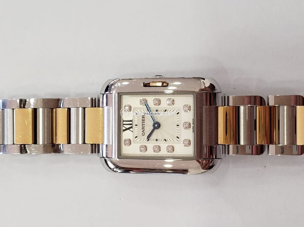 Cartier Tank Anglaise Womens watch Quartz Gold Steel 3485 - gallery