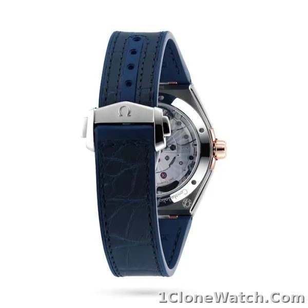 Omega Constellation Men Automatic Blue Leather Watch O13123412103001