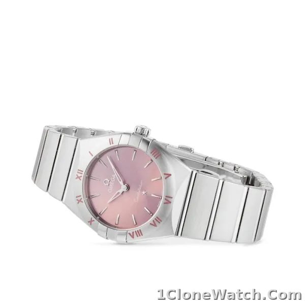 Omega Constellation Women Quartz Pink Stainless Steel Watch O13110286011001