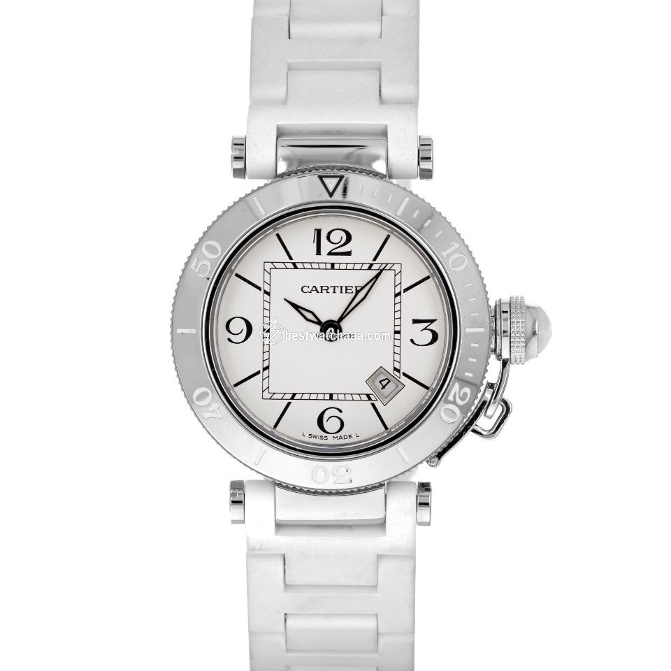Cartier Pasha Seatimer Womens watch Quartz Steel W3140002  3025