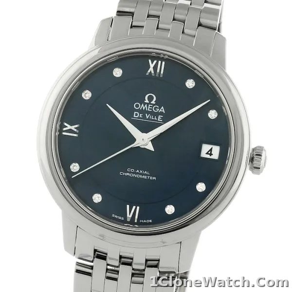 Omega De Ville Women Automatic Blue Stainless Steel Watch O42410332053001