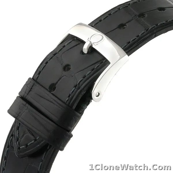 Omega De Ville Men Automatic Silver Leather Watch O42413402002001 - detail