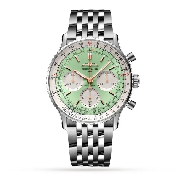 Breitling Navitimer Men Automatic Mint Stainless Steel Watch AB0139211L1A1