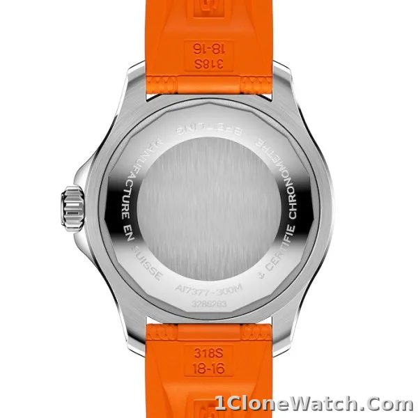 Breitling Superocean Unisex Automatic Orange Rubber Watch A17377211O1S1