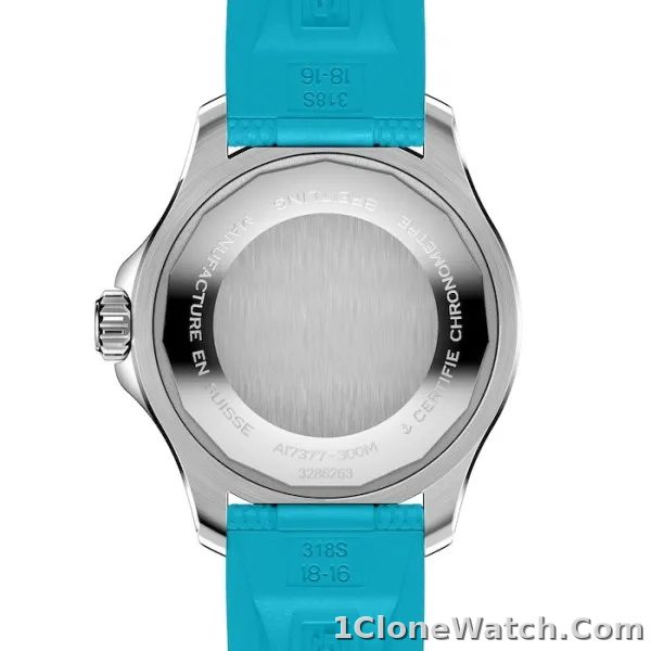 Breitling Superocean Unisex Automatic Turquoise Rubber Watch A17377211C1S1