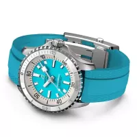 Breitling Superocean Unisex Automatic Turquoise Rubber Watch A17377211C1S1 - view 5