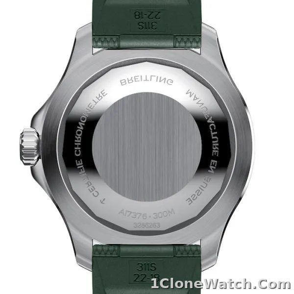 Breitling Superocean Men Automatic Green Rubber Watch A17376A31L1S1