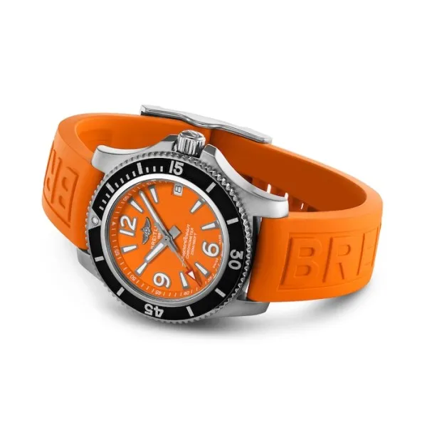 Breitling Superocean Women Automatic Orange Rubber Watch A17316D71O1S1 - view 4