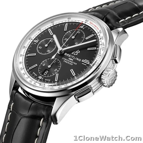 Breitling Premier Men Automatic Black Crocodile Watch A13315351B1P1