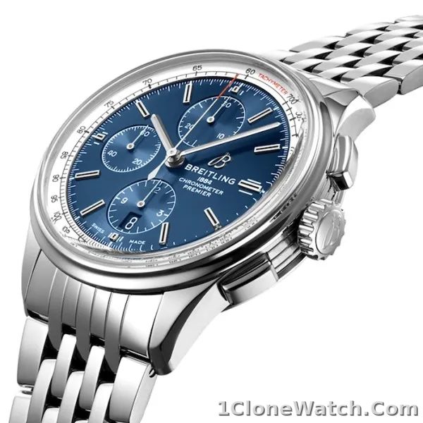 Breitling Premier Men Automatic Blue Stainless Steel Watch A13315351C1A1
