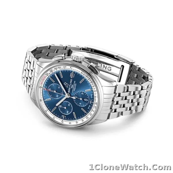 Breitling Premier Men Automatic Blue Stainless Steel Watch A13315351C1A1
