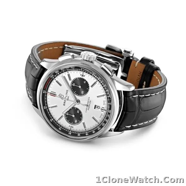 Breitling Premier Men Automatic Black Crocodile Watch AB0118221G1P1