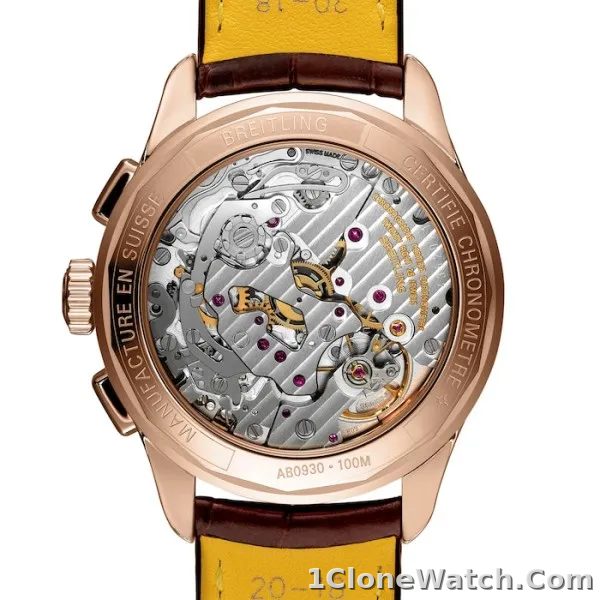 Breitling Premier Men Silver Alligator Watch RB0930371G1P1