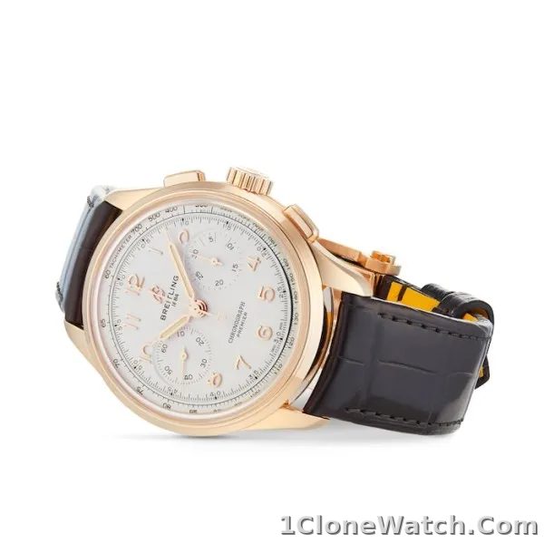 Breitling Premier Men Silver Alligator Watch RB0930371G1P1