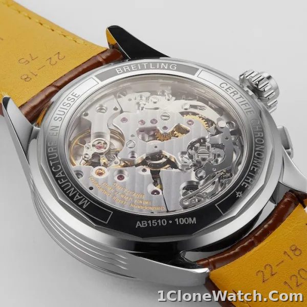Breitling Premier Men Blue Alligator Watch AB1510171C1P1