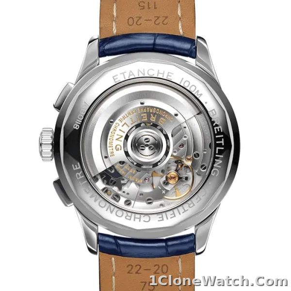 Breitling Premier Men Automatic Blue Crocodile Watch AB0118A61C1P1