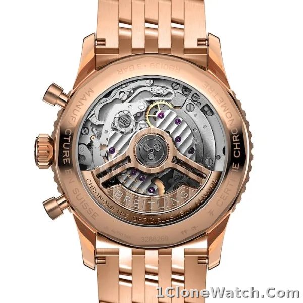Breitling Navitimer Men Automatic Silver 18ct Rose Gold Watch RB0139211G1R1