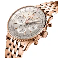 Breitling Navitimer Men Automatic Silver 18ct Rose Gold Watch RB0139211G1R1 - view 3
