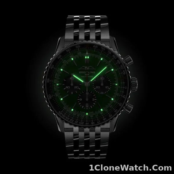 Breitling Navitimer Men Automatic Green Stainless Steel Watch AB0137241L1A1