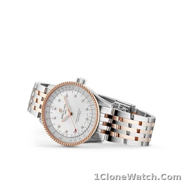 Breitling Navitimer Women Automatic Mother of Pearl Stainless Steel   Rose Gold Watch U17395211A1U1