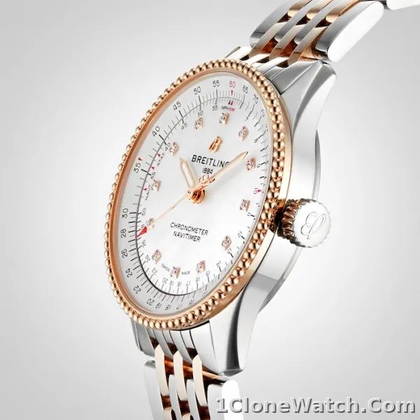 Breitling Navitimer Women Automatic Mother of Pearl Stainless Steel   Rose Gold Watch U17395211A1U1