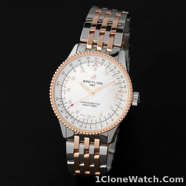 Breitling Navitimer Women Automatic Mother of Pearl Stainless Steel   Rose Gold Watch U17395211A1U1