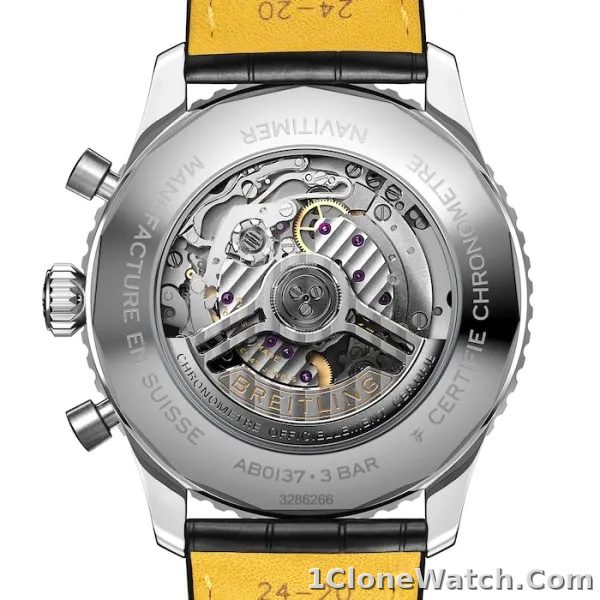 Breitling Navitimer Men Automatic Black Alligator Watch AB0137211B1P1