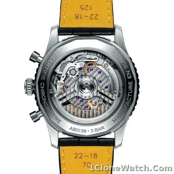 Breitling Navitimer Men Automatic Silver Alligator Watch AB0138241G1P1