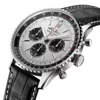 Breitling Navitimer Men Automatic Silver Alligator Watch AB0138241G1P1 - view 3